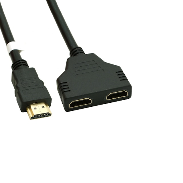  cable divisor de adaptador macho v 1.4 compatible con hdmi chapado en oro a hembra dual compatible con hdmi