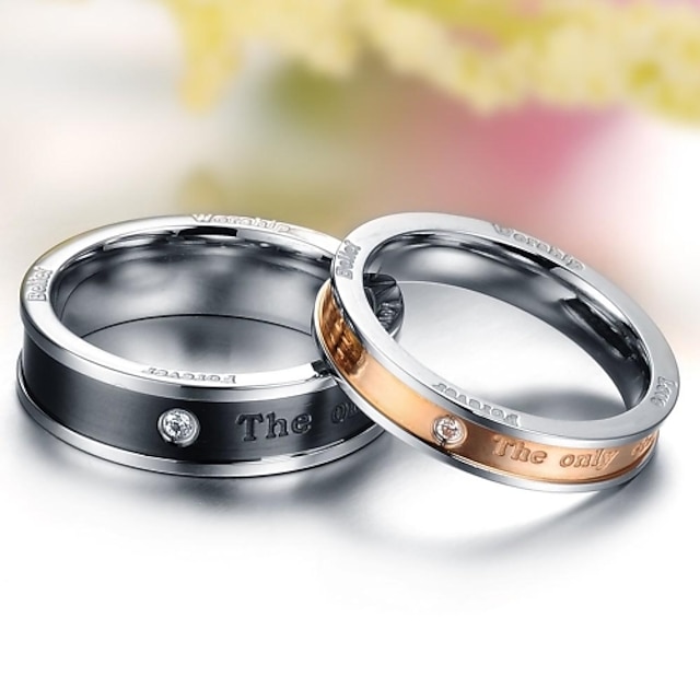  Couple's Couple Rings - Titanium Steel Birthstones 5 / 6 / 7 / 8 / 9 For Party Daily Casual / Zircon