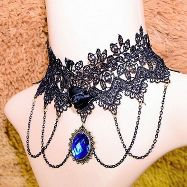  Collier Choker / Ras de Cou Colliers Fantaisie Femme Dentelle Doré Mode Mariée Écran couleur Colliers Tendance Bijoux pour Soirée Occasion spéciale Anniversaire Toutes nos félicitations Cadeau