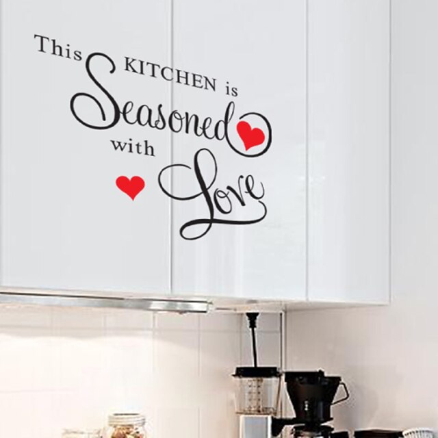  Wall Stickers Wall Decals, Style This Kitchen Seasoned English Words & Quotes PVC Wall Stickers