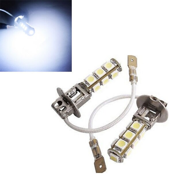  4 W Lampe de Décoration 150-200 lm H3 13 Perles LED SMD 5050 Décorative Blanc Froid 12 V / 2 pièces / RoHs / CCC