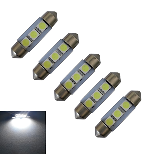  5pcs 1 W 48-100 lm Festong Inredningsglödlampa 3 LED-pärlor SMD 5050 Kallvit 12 V / 5 st