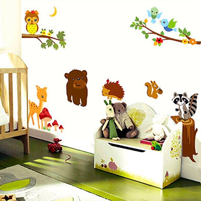  muurstickers muur stickers, cartoon dieren pvc muurstickers