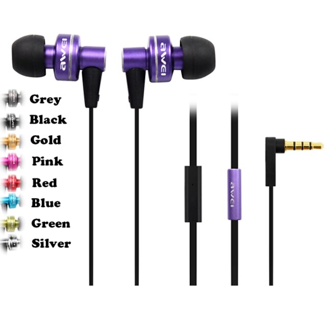  Genuine Awei 900i Headphone 3.5mm In Ear Canal Super Bass with Microphone Remote for iPhone6 6Plus(Assorted Color)