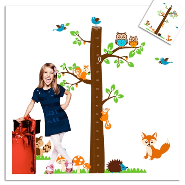  Owl Bird Fox Squirrel Zoo Wall Sticker For Kids Room Zooyoo221 Decorative Removable Pvc Wall Decal