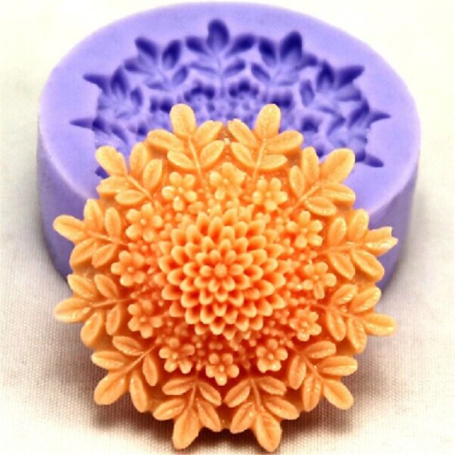  Bakeware Silicone Flower Baking Molds for Fondant Candy Chocolate Cake (Random Colors)