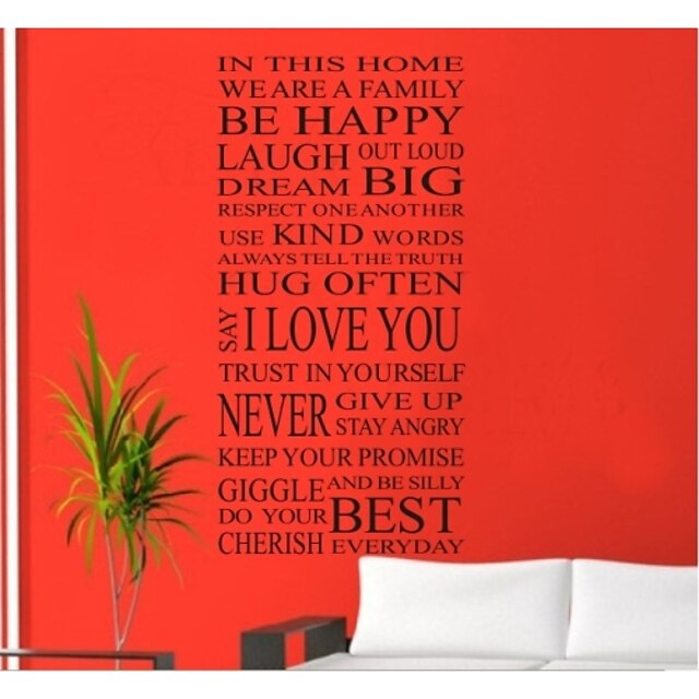  House Rules Happy Home Decoration Quote Wall Decal Zooyoo8052 Decorative Adesivo De Parede Removable Vinyl Wall Sticker