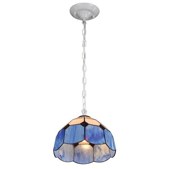  BOXOMIYA® Chandeliers Mini Style Tiffany/Country Dining Room/Garage white + blue Glass lights