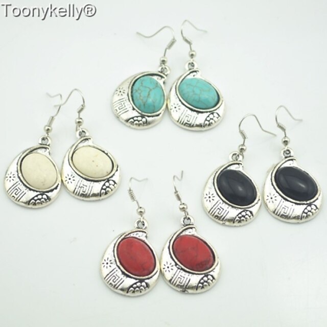  Women's Alloy Drop Earrings With Turquoise