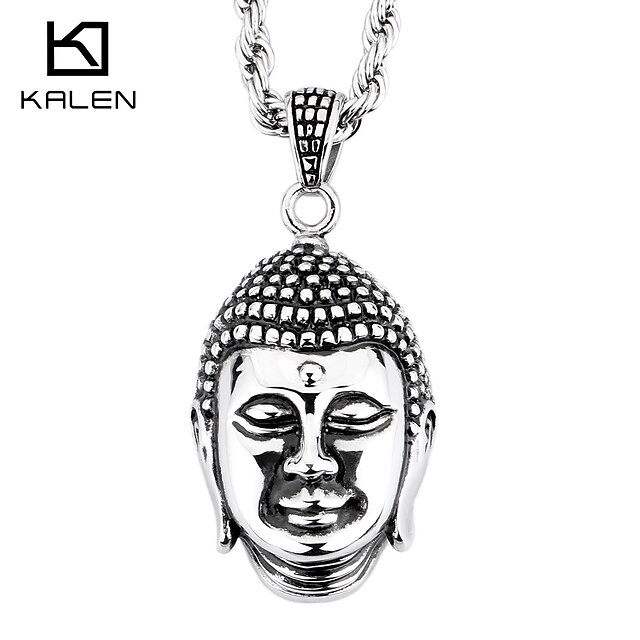  Kalen Men's Jewelry China Buddha Pendant Buddha Statue Pendant Necklace