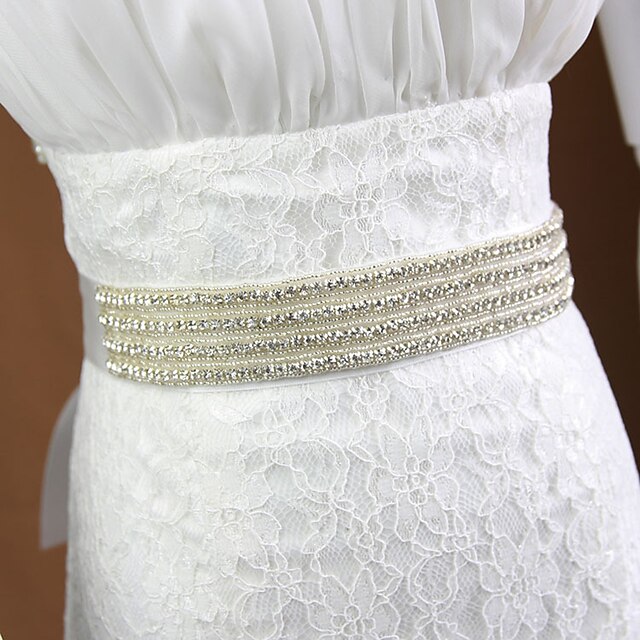  Lace Wedding Party / Evening Sash With Rhinestone Women's Sashes