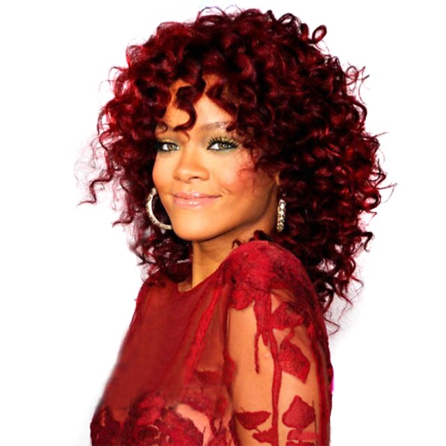  Synthetic Wig Curly Style Capless Wig Red Red Synthetic Hair Red Wig