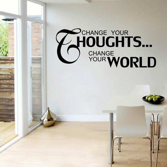  Words & Quotes Wall Stickers Plane Wall Stickers Decorative Wall Stickers, PVC Home Decoration Wall Decal Wall Glass/Bathroom