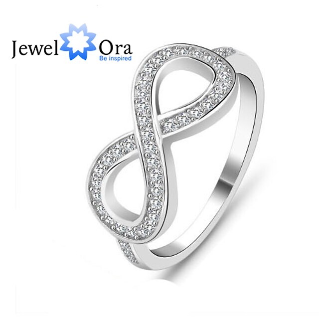  Femme Zircon du quotidien Argent sterling Zircon Zirconium Double Infini