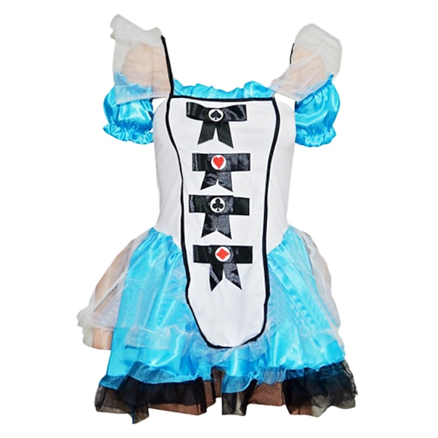  Alice in Wonderland Cosplay Kostuums Dames Halloween / Carnaval / Nieuwjaar Festival / Feestdagen Halloweenkostuums Wit + blauw Patchwork