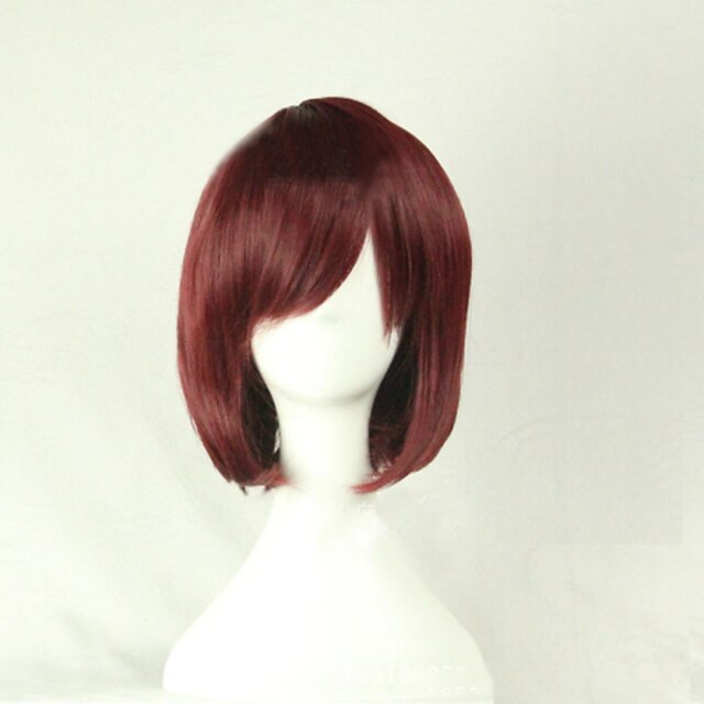  Cosplay Costume Wig Synthetic Wig Cosplay Wig Straight Straight Asymmetrical Wig Short Brown Synthetic Hair Women's Natural Hairline Brown