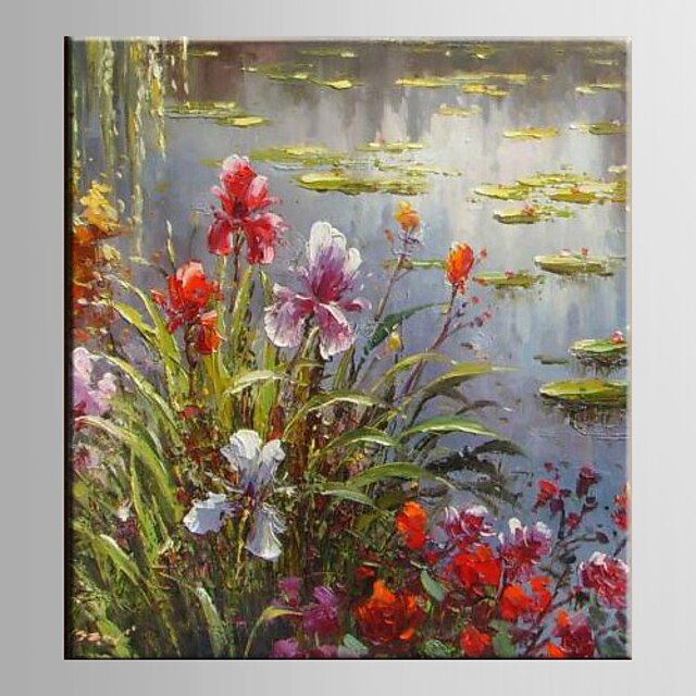 Hang-Malowane obraz olejny Ręcznie malowane - Kwiatowy / Roślinny Nowoczesny Brezentowy