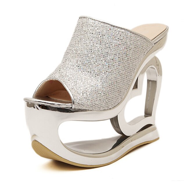  Women's Shoes Glitter Wedge Heel Peep Toe Sandals Party & Evening More Colors available