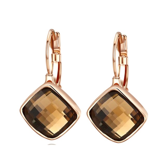  Women's Crystal Citrine Drop Earrings Crystal Cubic Zirconia Earrings Jewelry For Wedding Party Daily Casual