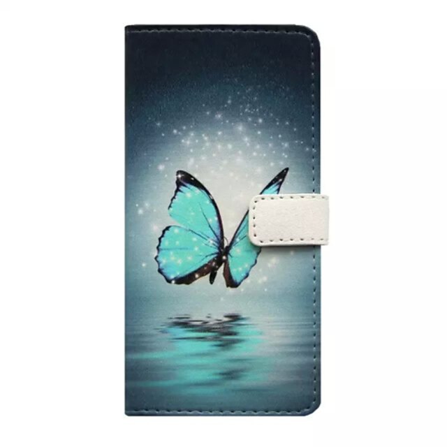  Hülle Für Apple iPhone 5 Hülle Geldbeutel / Kreditkartenfächer / mit Halterung Ganzkörper-Gehäuse Schmetterling Hart PU-Leder für iPhone 7 Plus / iPhone 7 / iPhone 6s Plus
