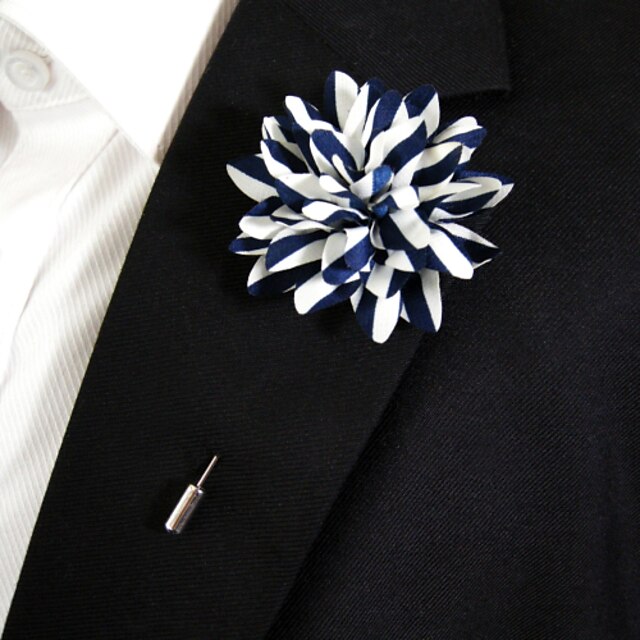  Homme Femme Broche Fleur Elégant Broche Bijoux Bleu et blanc Pour Quotidien