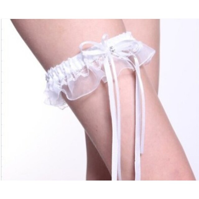  Spandex / Lace 2 Strap Wedding Garter With Bowknot / Ribbon Tie / Lace Garter Belt Wedding