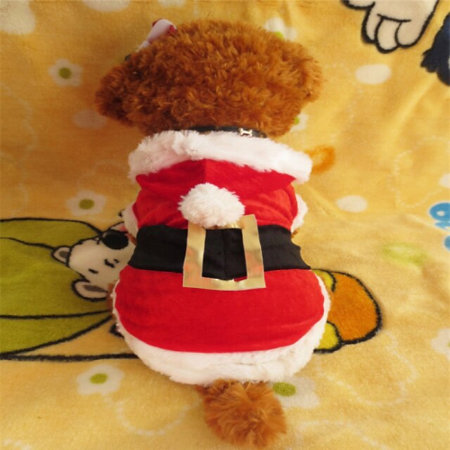  Собака Толстовки Зима Одежда для собак Белый / Красный Костюм Терилен Рождество XXS XS S M L