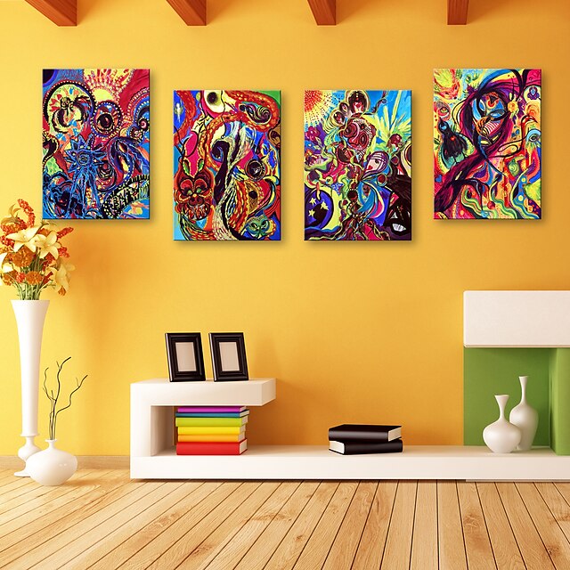  e-Home® venytetty kankaalle art abstrakti koriste maalaus sarja 4