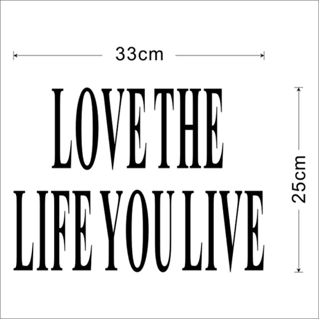  Love The Life You Live Wall Decal Zooyoo8177 Decorative DIY Removable Vinyl Wall Sticker