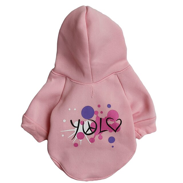  Cat Dog Hoodie Puppy Clothes Letter & Number Fashion Winter Dog Clothes Puppy Clothes Dog Outfits Pink Costume for Girl and Boy Dog Cotton XS S M L