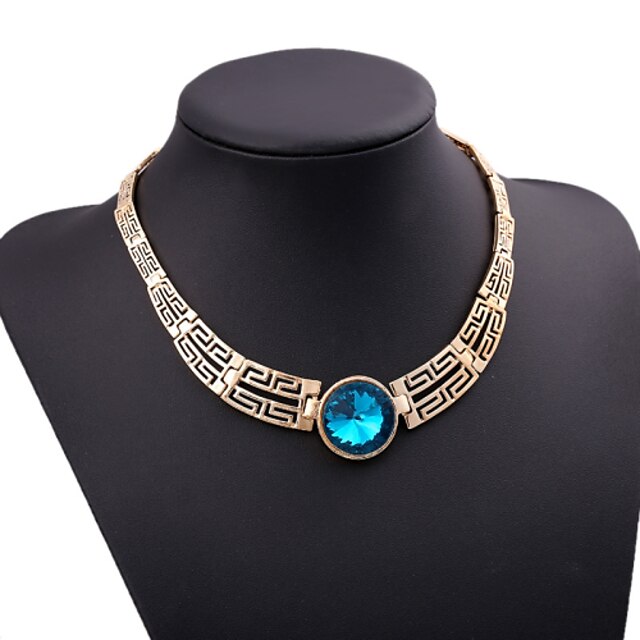  Women's Statement Necklace - Cubic Zirconia Luxury Yellow, Red, Blue Necklace For Party