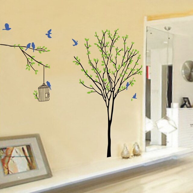  Dyr Tegneserie Botanisk Veggklistremerker Animal Wall Stickers Dekorative Mur Klistermærker, Vinyl Hjem Dekor Veggoverføringsbilde Vegg