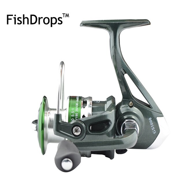  Fishing Reel Spinning Reel 5.5:1 Gear Ratio+7 Ball Bearings Hand Orientation Exchangable Sea Fishing / Bait Casting / Ice Fishing - GSG2000 / Jigging Fishing / Freshwater Fishing / Carp Fishing