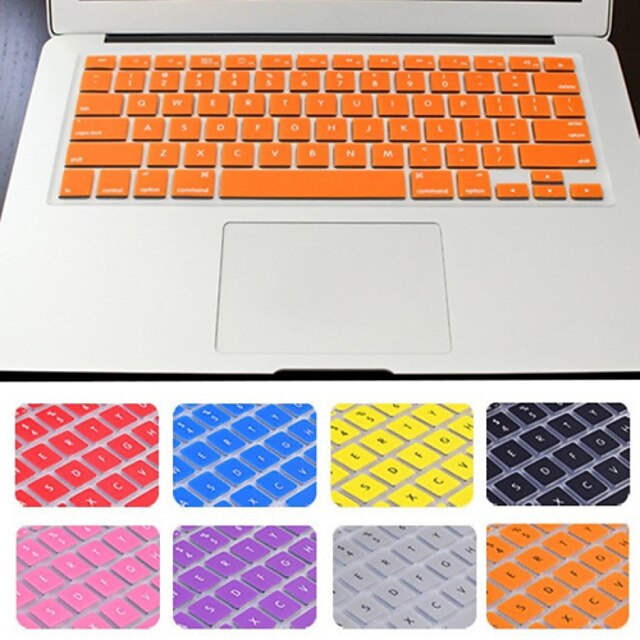  hot selge ensfarget silikon tastatur deksel med pakke for MacBook Air / pro / retina 13 tommers