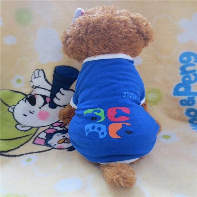  Perro Camiseta Geométrico Invierno Ropa para Perro Azul Disfraz Lana Polar XS S M L XL