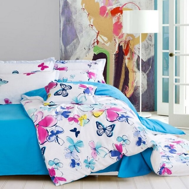  Yuxin®Cotton Twill Printed A Family of Four Cotton Bedding Suite   Full/ Queen/King  Size