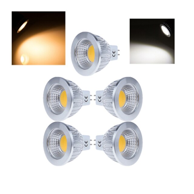  5pçs 50-150lm Lâmpadas de Foco de LED MR16 1 Contas LED COB Branco Quente / Branco Frio 220-240V / 5 pçs / RoHs / CCC