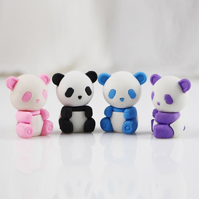  Cartoon Panda Detachable DIY Rubber Eraser Student Children Prizes Gift Assemble Toy