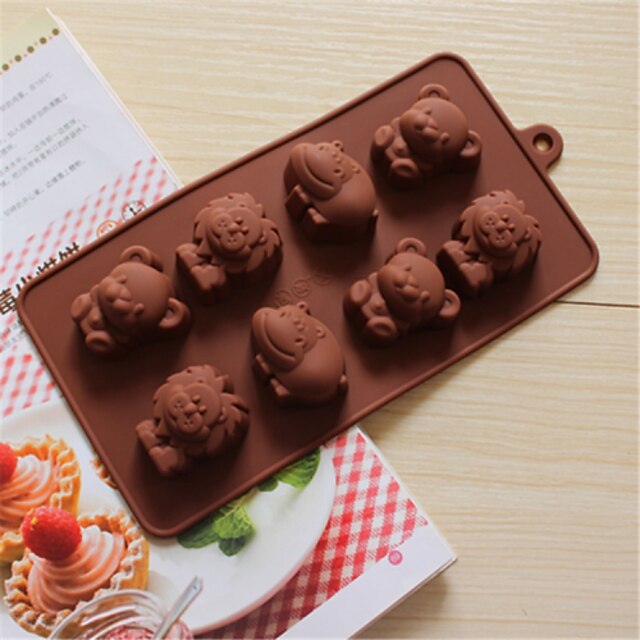  Bakeware Silicone Hippo Lion Cubs Baking Molds for Chocolate