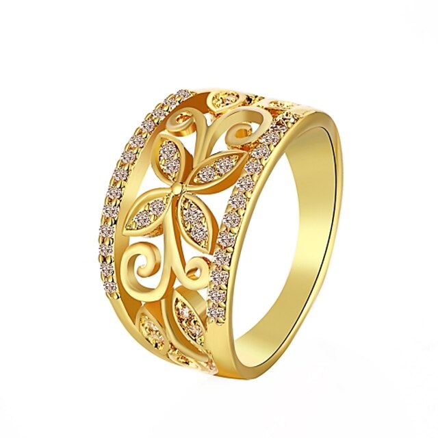  Duże pierścionki Cyrkon Kryształ górski Pozłacane sztuczna Diament Modny Rose Golden Biżuteria Ślub Impreza Codzienny 1szt