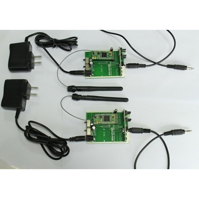  2.4g02 modules audio sans fil de réception de l'émetteur, les tests& carte de développement, adaptateur, câble audio et in-ear stéréo
