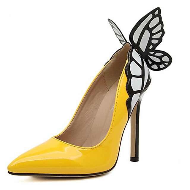  Women's Shoes Stiletto Heel Heels Pumps/Heels Outdoor/Dress Black/Yellow