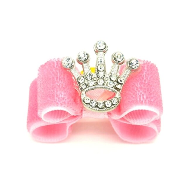  Cat Dog Hair Accessories Puppy Clothes Hair Bow Tiaras & Crowns Birthday Holiday Birthday Dog Clothes Puppy Clothes Dog Outfits Pink Costume for Girl and Boy Dog Mixed Material