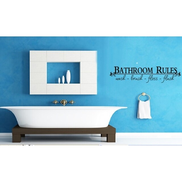  Bathroom Rules Home Decoration Quote Wall Decals Zooyoo8044 Decorative Adesivo De Parede Removable Vinyl Wall Stickers