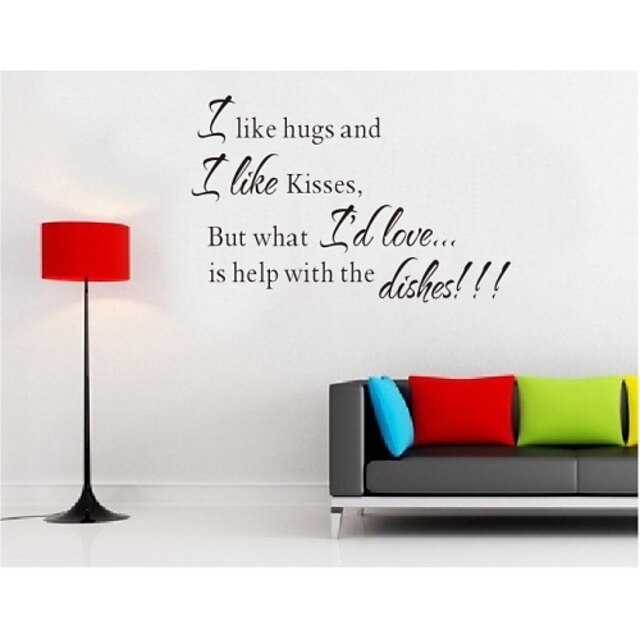  I Like Hugs Home Decoration Quote Wall Decal Zooyoo8067 Decorative  Removable Vinyl Wall Sticker