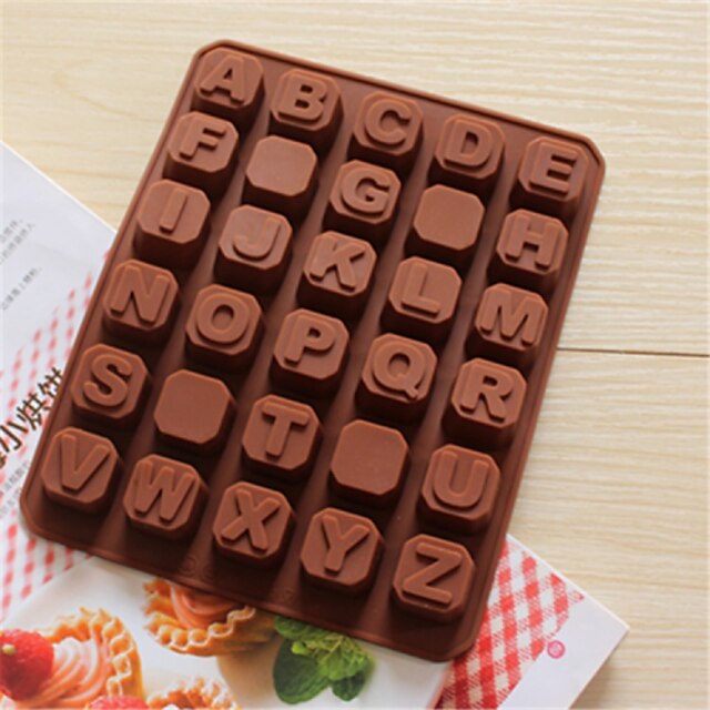  Bakeware Silicone English Alphabet Shaped Baking Molds for Chocolate