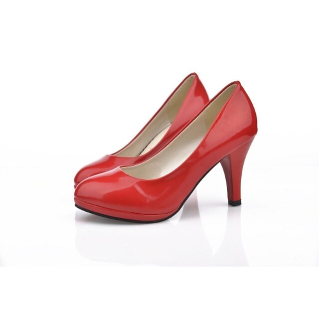  Pantofi pentru femei Imitație de Piele Toc Stiletto Tocuri/Vârf Rotund Pantofi cu Toc Birou & Carieră/Rochie Negru/Roșu/Alb