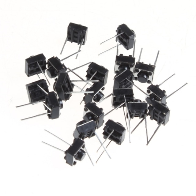  6 * 6 * 5MM Micro Switch Touch Switch Button Switch Horizontal Two Small Feet(20Pcs)