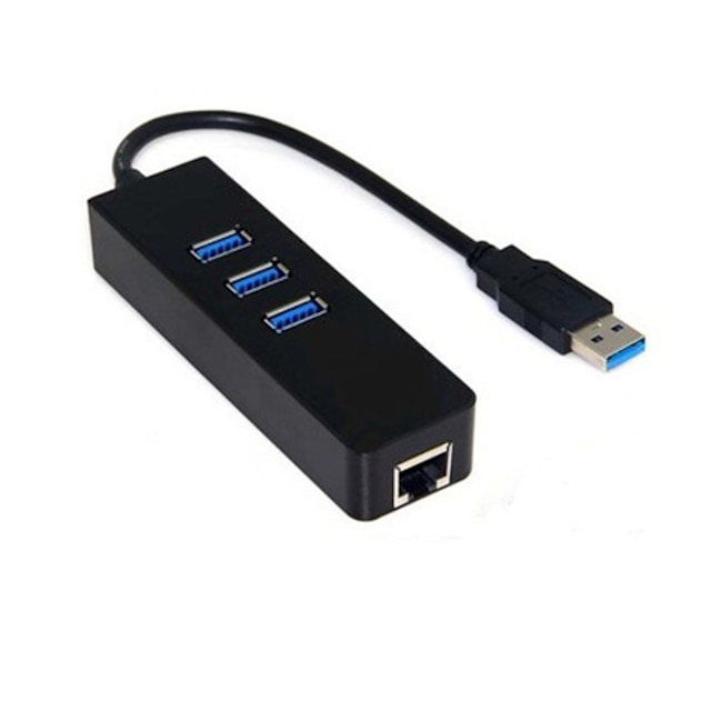  3ポートUSB 3.0ハブ; 10/100 / 1000MbpsのRJ45ギガビットイーサネットLANカードアダプターコンボへのUSB