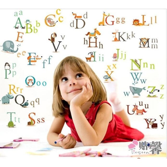  Alphabet Nursery Decor Wall Stickers For Kids Room Zooyoo877 Decorative Removable Pvc Wall Decals